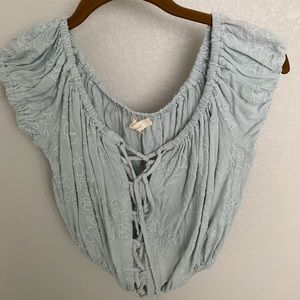 Pale blue crop top